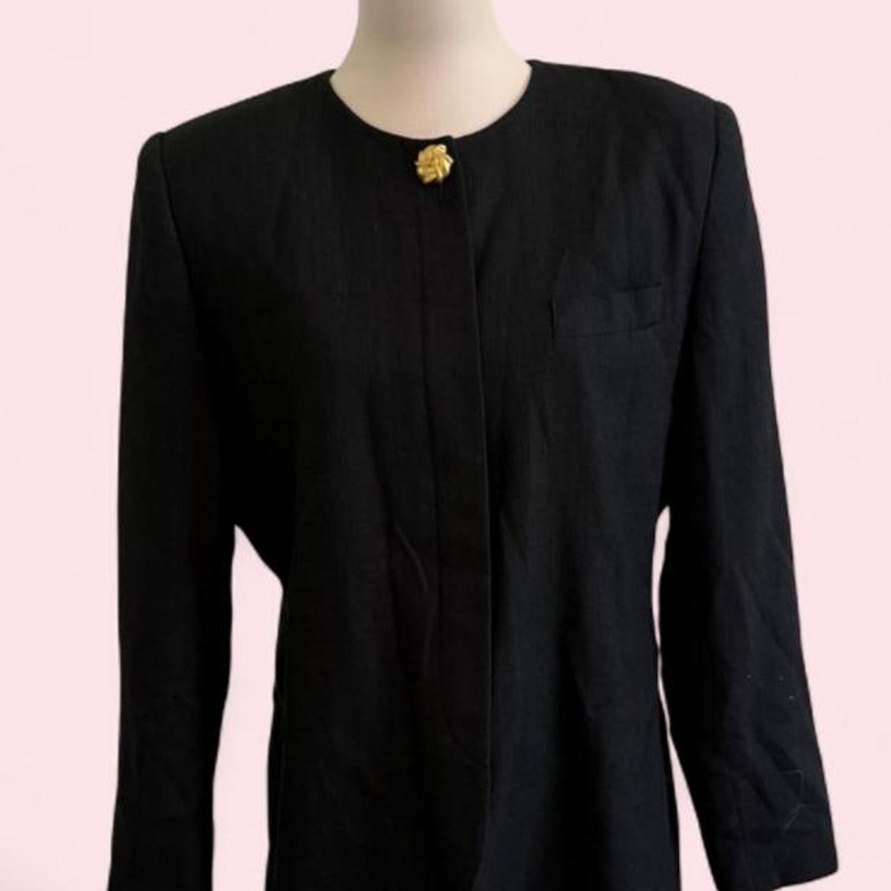 Vintage Christopher Black Blazer | Gold Button | Size L/XL